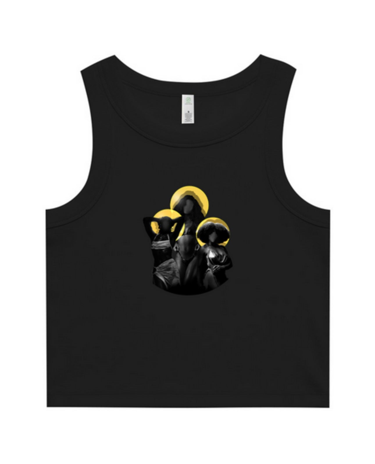 Black Womens Rib Tank (Cropped)